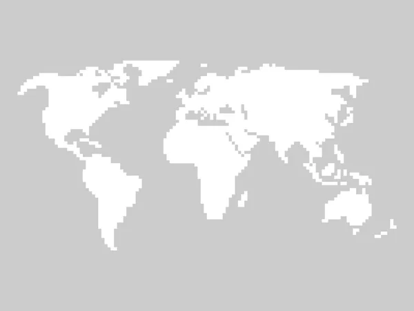 Mappa del mondo pixelata — Vettoriale Stock