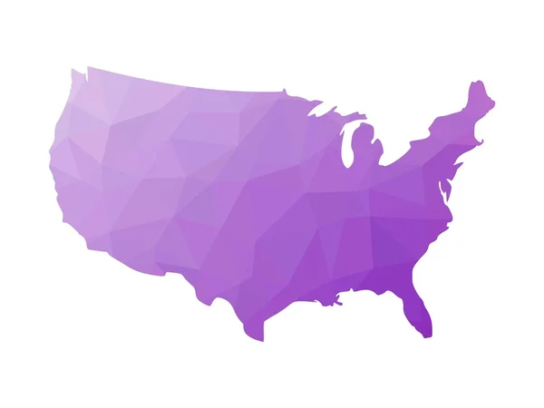 Low Poly mapa de Estados Unidos — Vector de stock