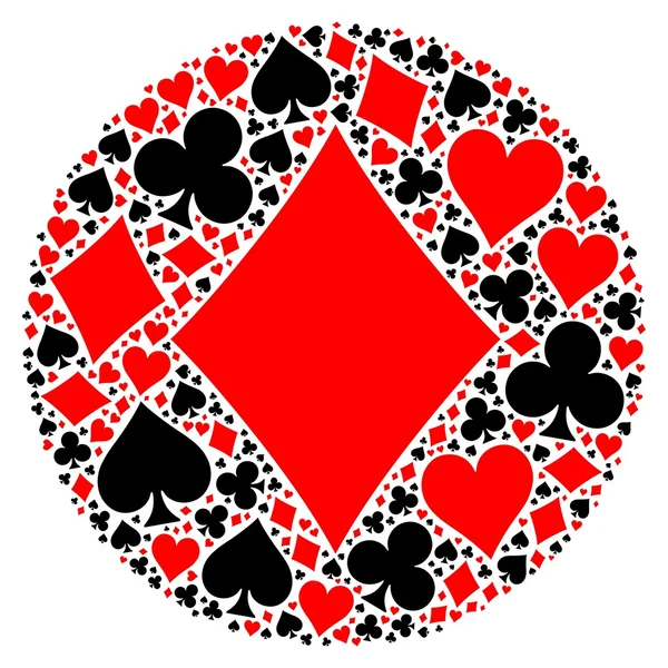 Poker jogar cartas terno mosaico —  Vetores de Stock