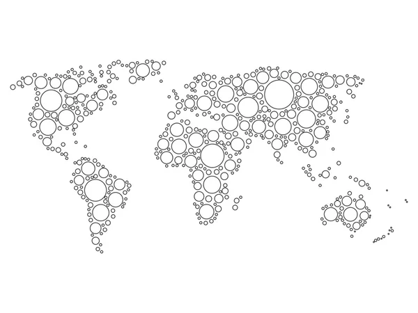 Världen karta mosaik av vita prickar — Stock vektor