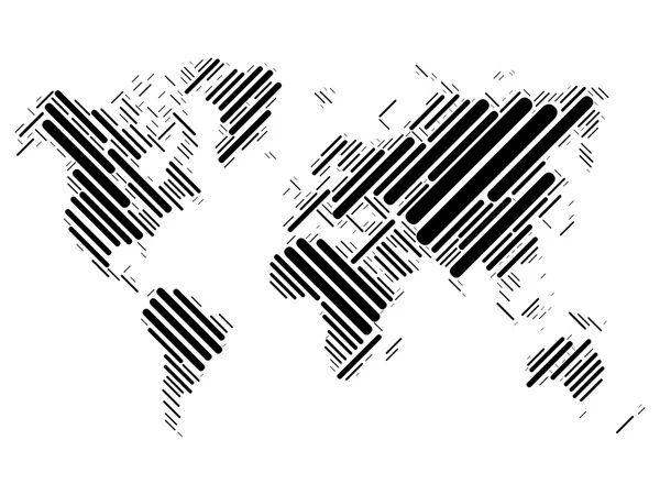 Mappa mondiale dei blocchi neri — Vettoriale Stock