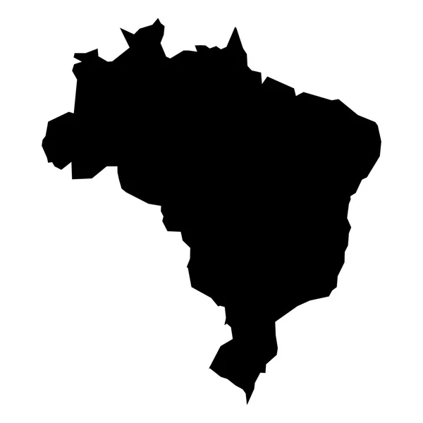 Silueta negra mapa de Brasil — Vector de stock