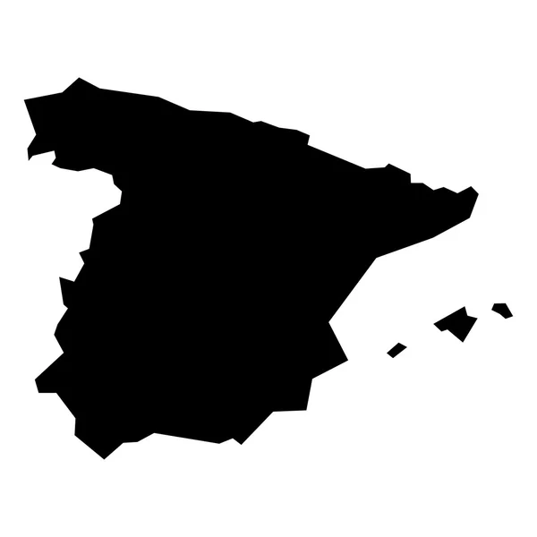 Black silhouette map of Spain — Stock Vector