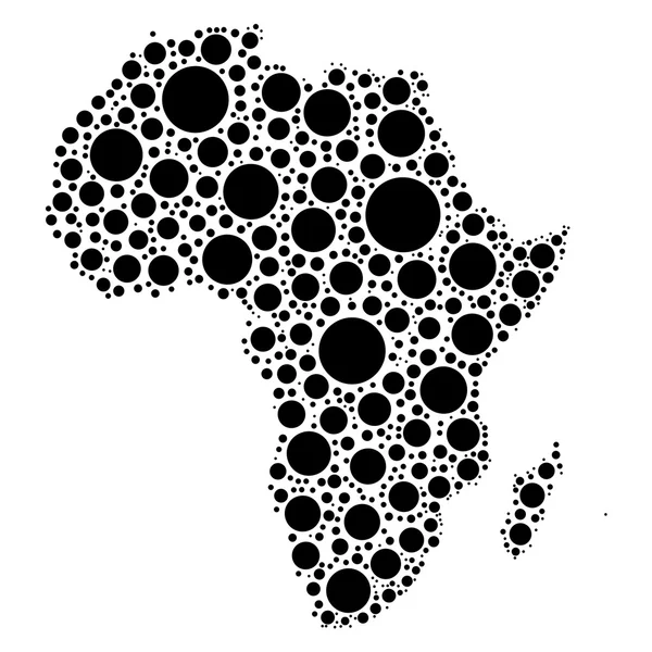 África mapa mosaico de puntos negros — Vector de stock