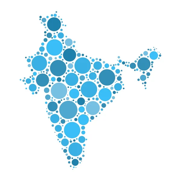 円のインド地図モザイク — ストックベクタ