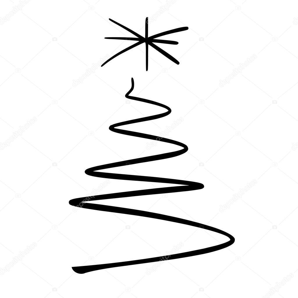 minimalist christmas tree sketch