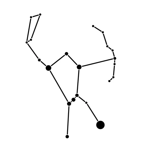 Constelación de Orión sobre fondo blanco — Vector de stock