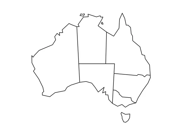 Ślepa Mapa Australii — Wektor stockowy