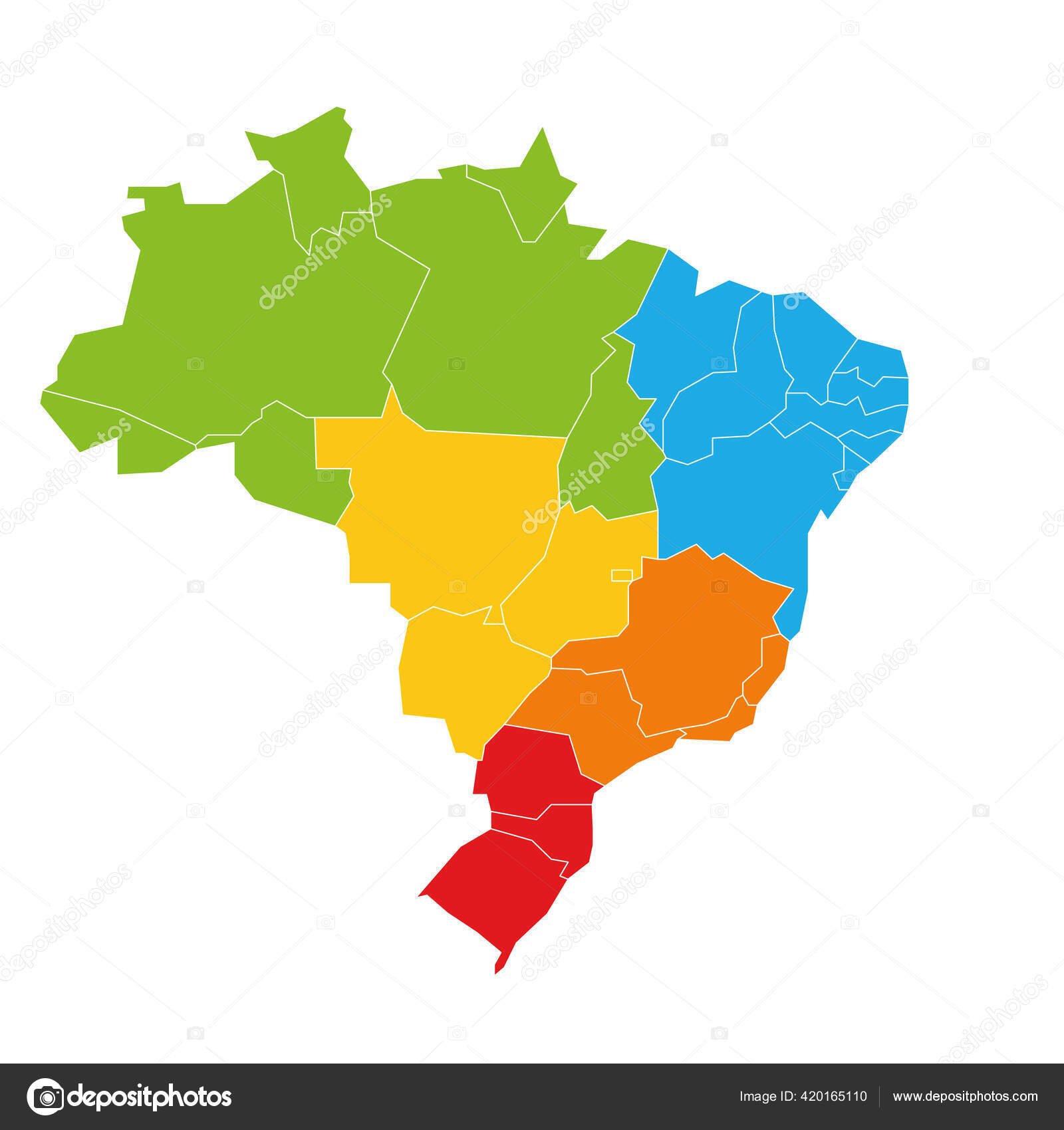 Estados e regiões do Brasil imagem vetorial de pyty© 420165110