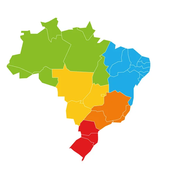 Staten en regio 's van Brazilië — Stockvector