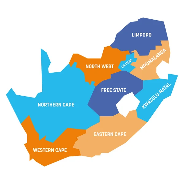 Sudáfrica - mapa de provincias — Archivo Imágenes Vectoriales