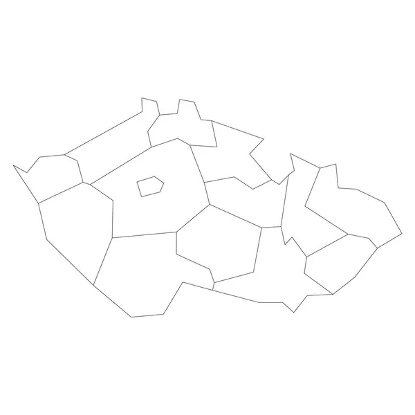 Чеська Республіка - карта регіонів — стоковий вектор