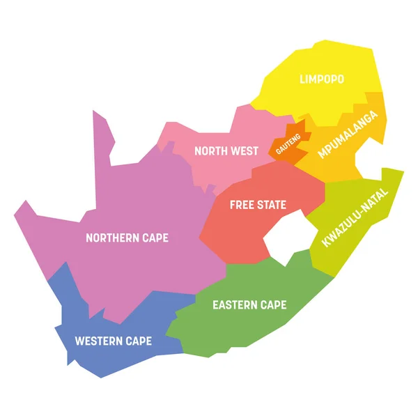 África do Sul - mapa das províncias —  Vetores de Stock