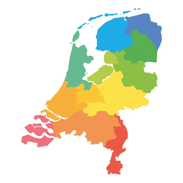 Nederland - kaart van provincies — Stockvector