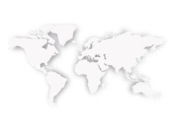 Mapa en blanco 3D de Mundo — Vector de stock