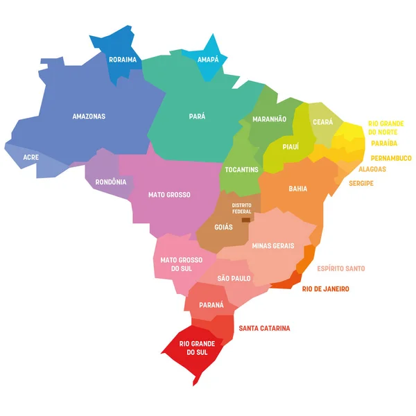 巴西各州 — 图库矢量图片