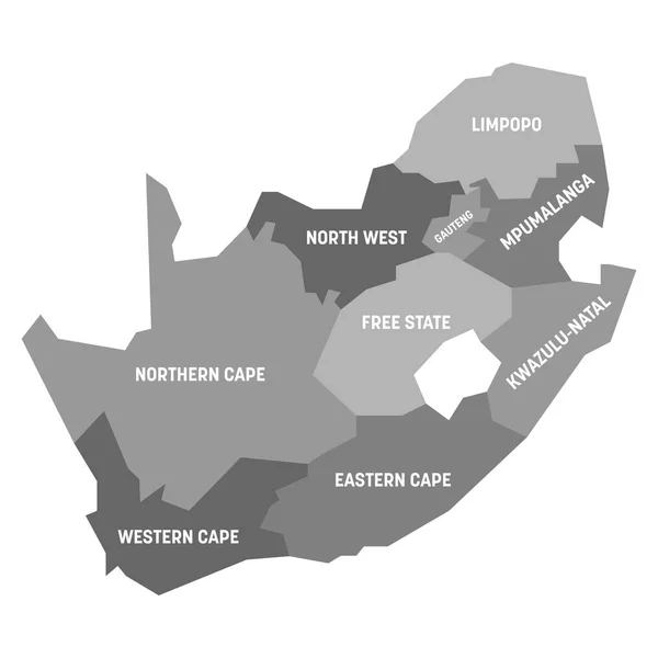 Sudáfrica - mapa de provincias — Archivo Imágenes Vectoriales