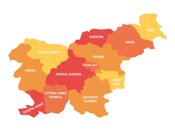 Slovenia - map of statistical regions — Stock Vector