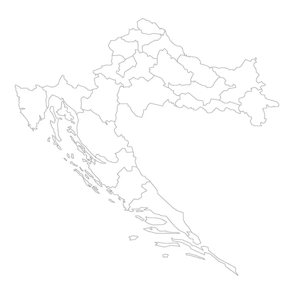 Croacia - mapa de los condados — Archivo Imágenes Vectoriales