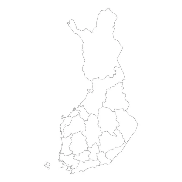 Finland - karta över regionerna — Stock vektor