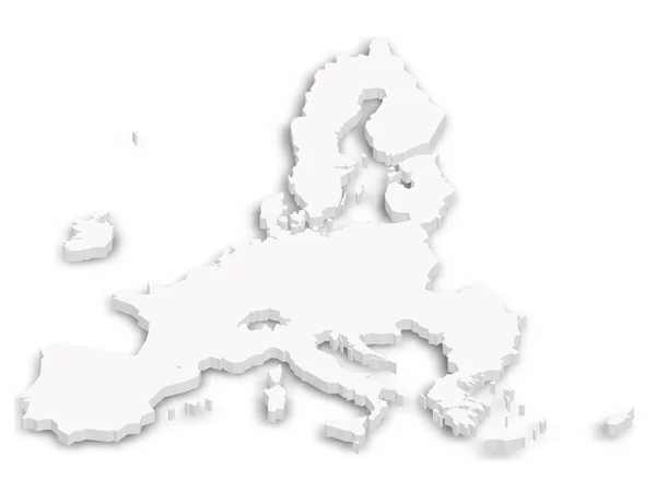 Mapa blanco 3D de la Unión Europea — Vector de stock