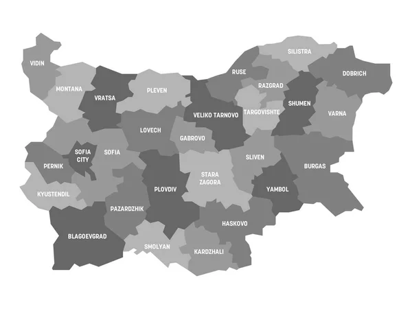 Bulgaria - mappa delle province — Vettoriale Stock