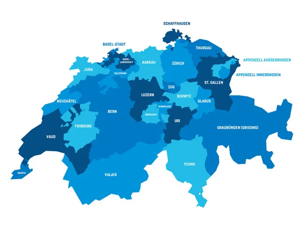 Karte Kanton Schweiz — Stockvektor