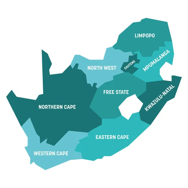 Sudáfrica - mapa de provincias — Archivo Imágenes Vectoriales