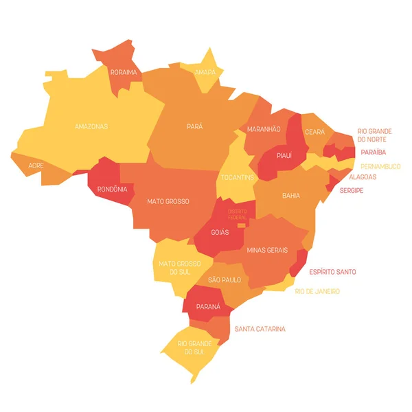 Brasil - mapa dos estados —  Vetores de Stock