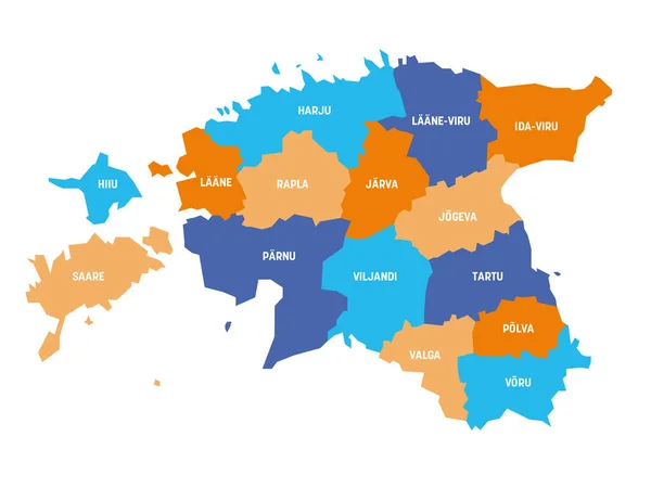 爱沙尼亚-县地图 — 图库矢量图片