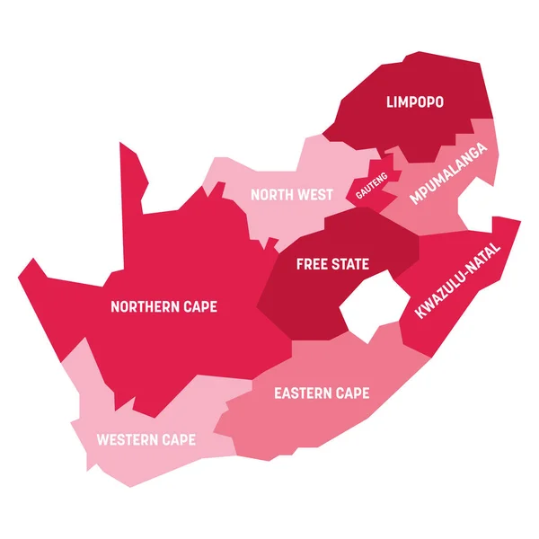 África do Sul - mapa das províncias —  Vetores de Stock