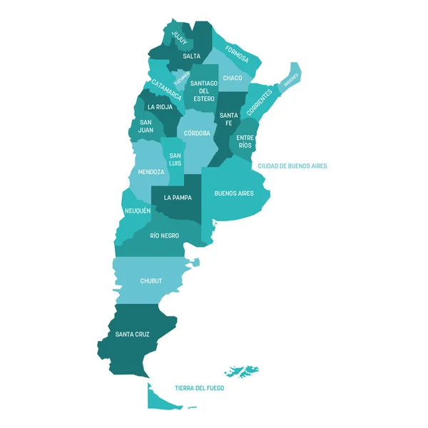 Argentina - karta över provinser — Stock vektor