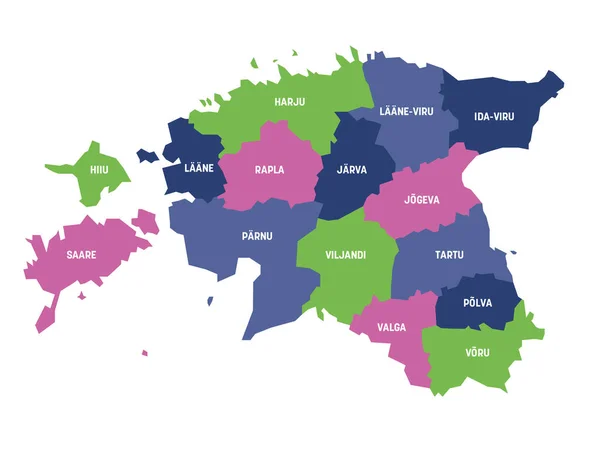 爱沙尼亚-县地图 — 图库矢量图片