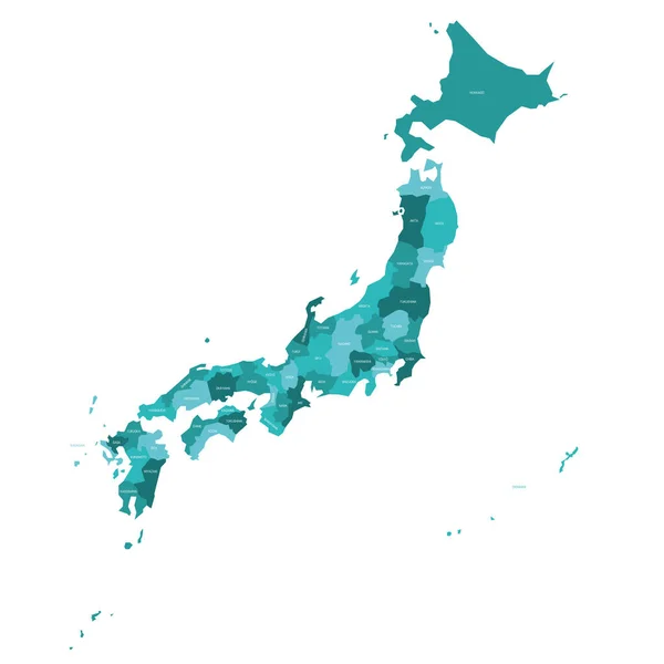 Japon - carte des préfectures — Image vectorielle