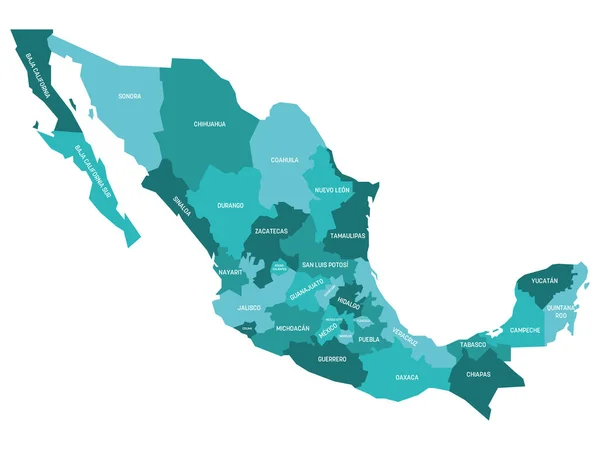 Estados Unidos de México mapa — Vector de stock