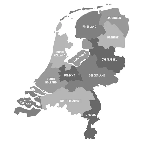 Países Bajos - mapa de provincias — Archivo Imágenes Vectoriales