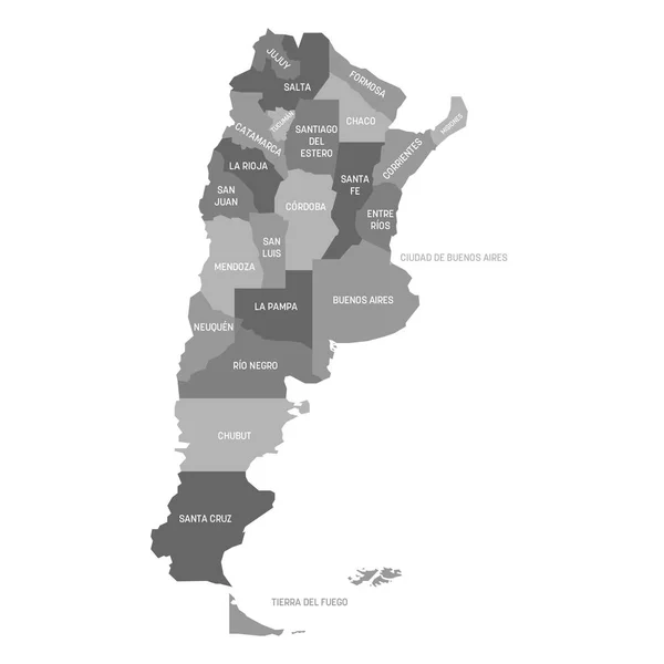 Argentina - mapa das províncias —  Vetores de Stock