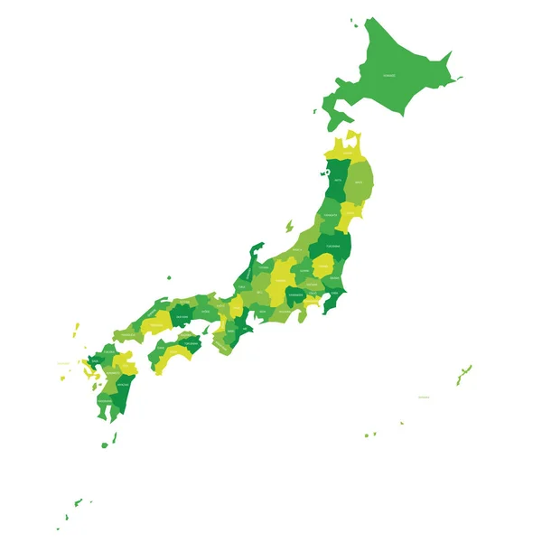 Japan - karta över regionerna — Stock vektor