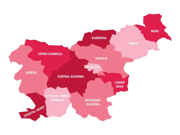 Slovenia - map of statistical regions — Stock Vector