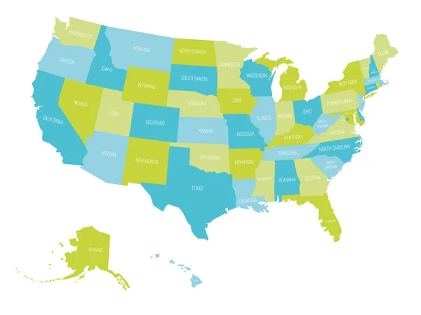 La mappa di USA — Vettoriale Stock