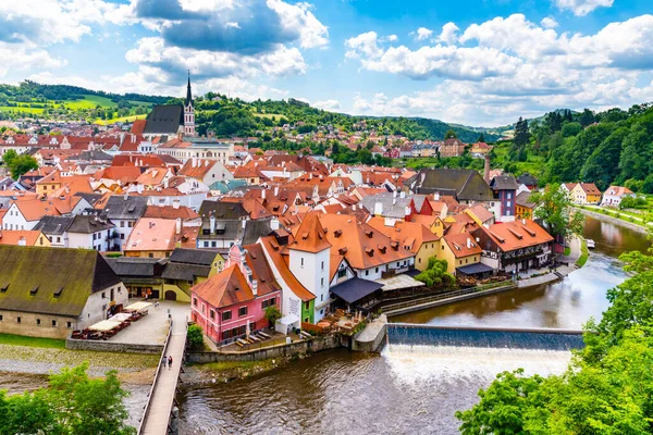 stock image Cesky Krumlov aerial view