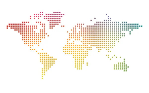 Colorato mosaico mappa del mondo — Vettoriale Stock