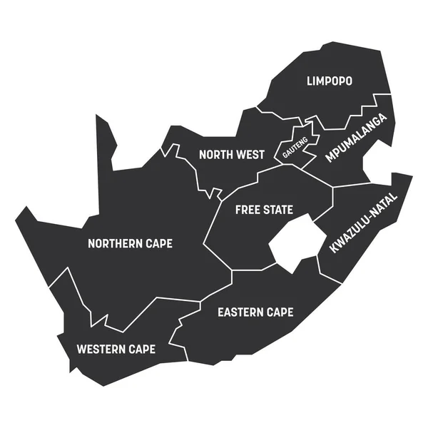 Sudáfrica - mapa de provincias — Archivo Imágenes Vectoriales