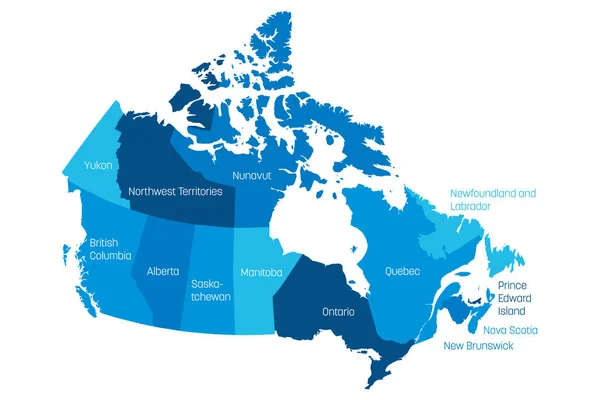 Kanada - karta över provinser och territorier — Stock vektor