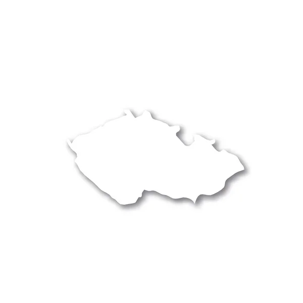 Czech Republic - white 3D silhouette map of country area with dropped shadow on white background. Simple flat vector illustration — Stock Vector