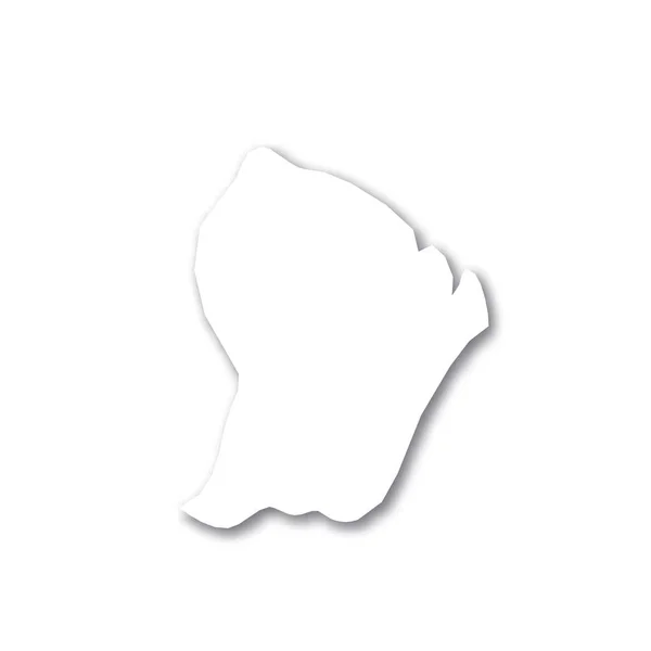 法属圭亚那-白色的国家地区三维轮廓图,阴影在白色背景上下降.简单的平面矢量说明 — 图库矢量图片