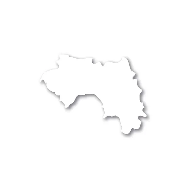 Gwinea - biała mapa sylwetki 3D kraju z opuszczonym cieniem na białym tle. Prosta płaska ilustracja wektora — Wektor stockowy