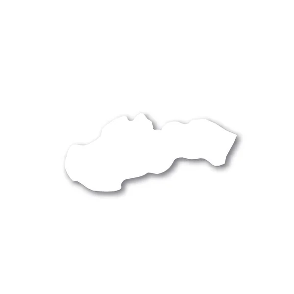 Slovakia - white 3D silhouette map of country area with dropped shadow on white background. Simple flat vector illustration — Stock Vector