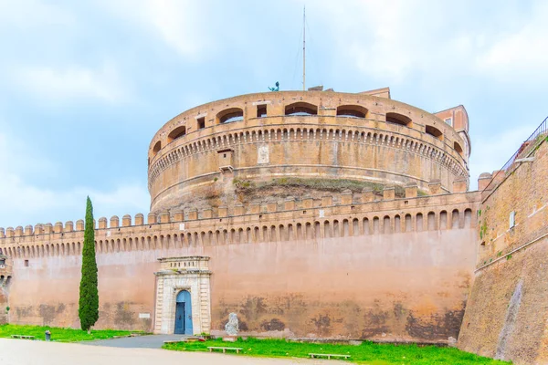 Castel Sant Angelo, ou Mausoléu de Adriano, visão detalhada. Roma, Itália — Fotografia de Stock