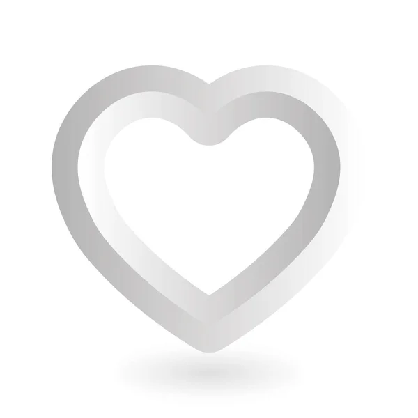 Silver 3D-like heart — Stock Vector